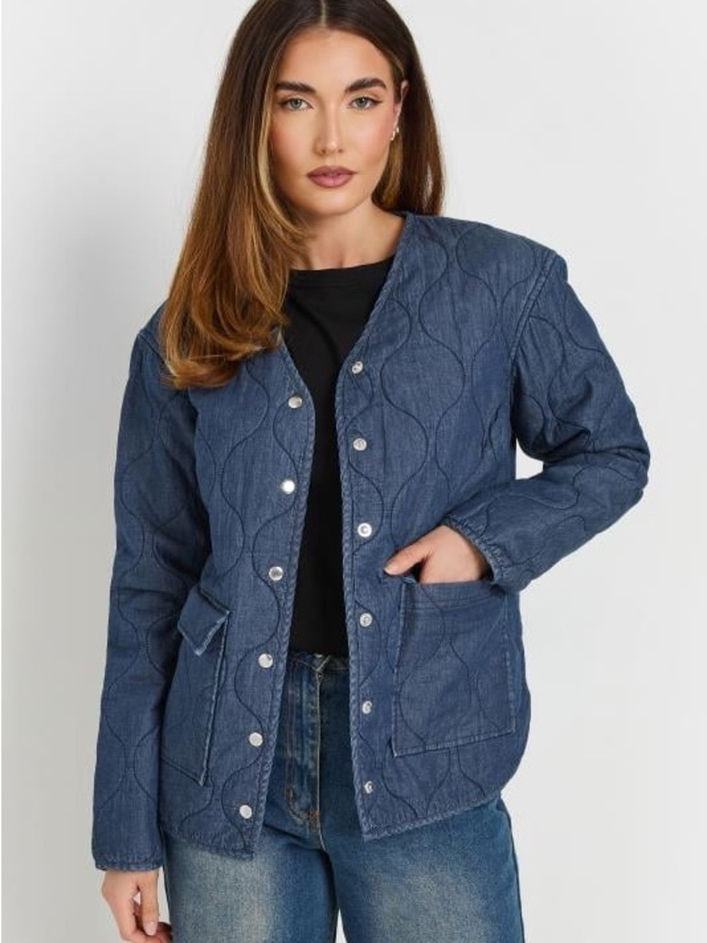 Quilted Denim Jacket - Tall Size